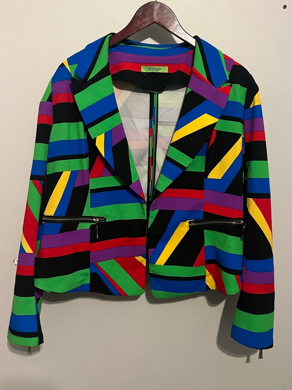 Xtaren Multicolor Geometric Blazer Jacket